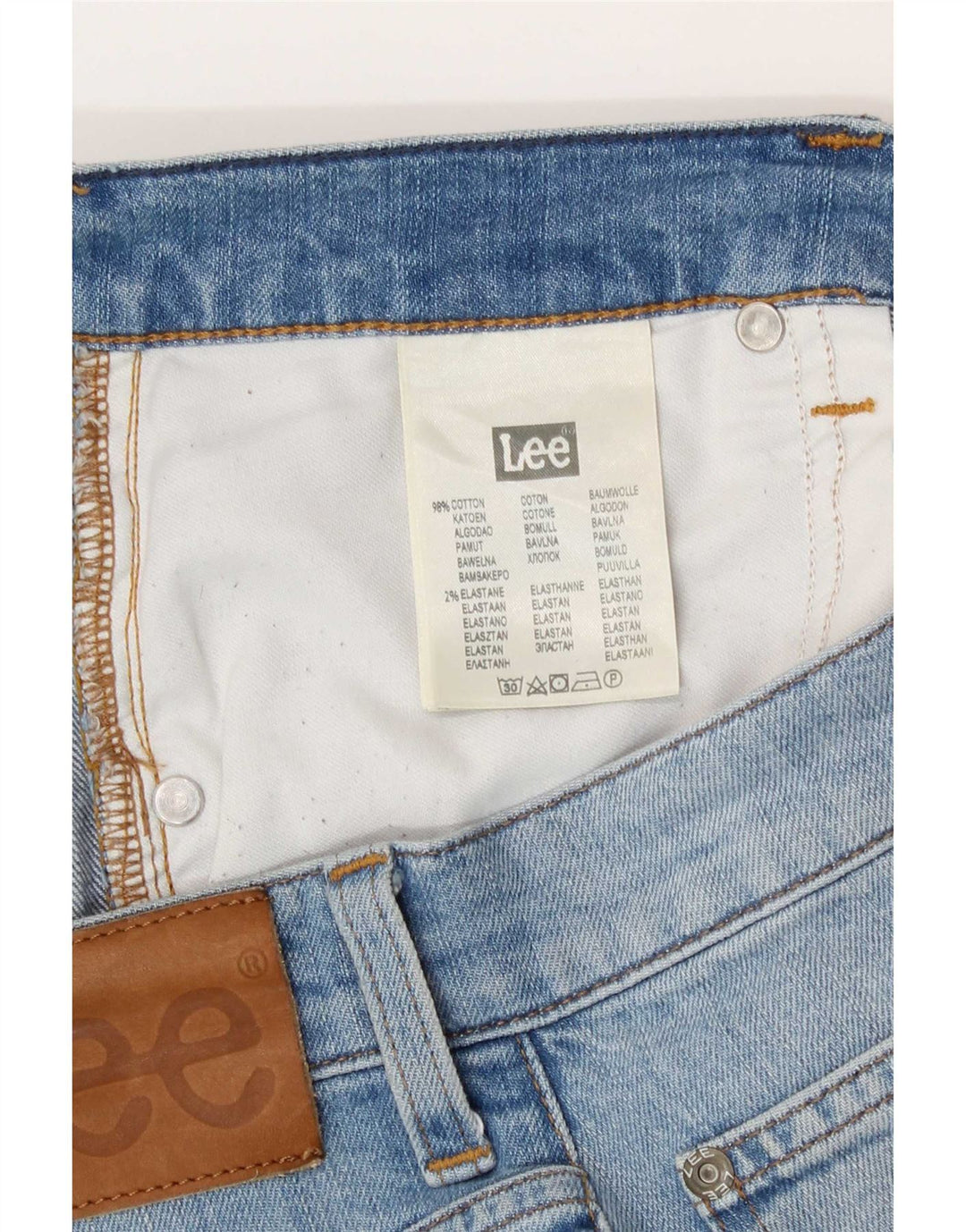 Shorts jeans masculino Lee Rider W31 algodão azul médio