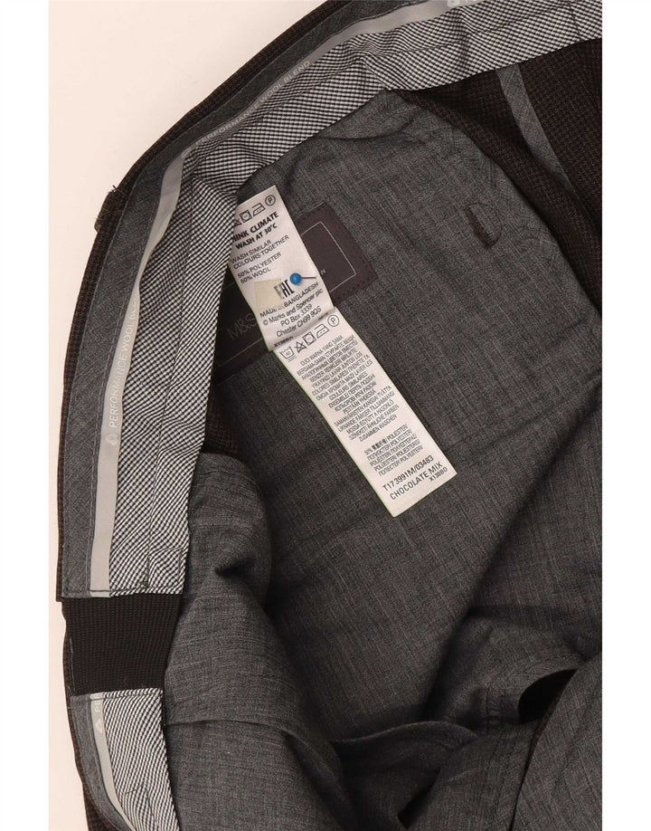 Calça masculina Marks & Spencer sob medida Slim Suit W38 L29 marrom