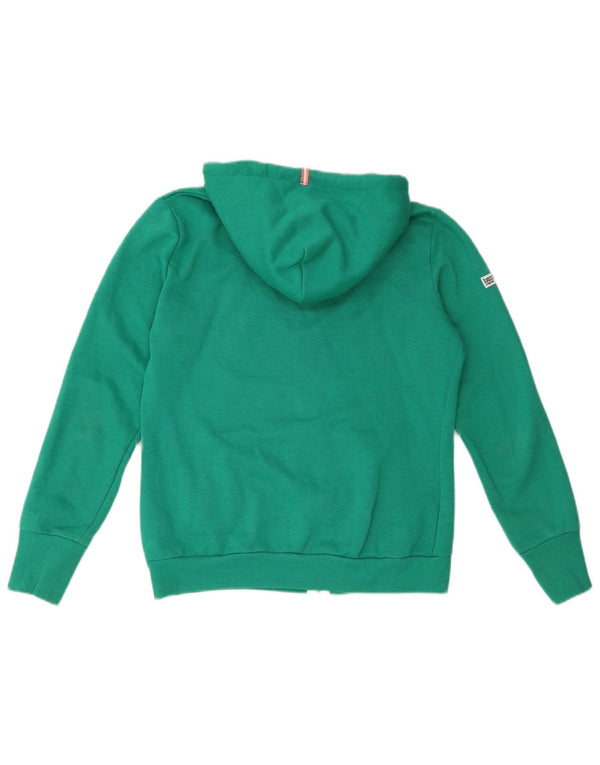 Suéter feminino Superdry com capuz e zíper Reino Unido 14 algodão verde médio