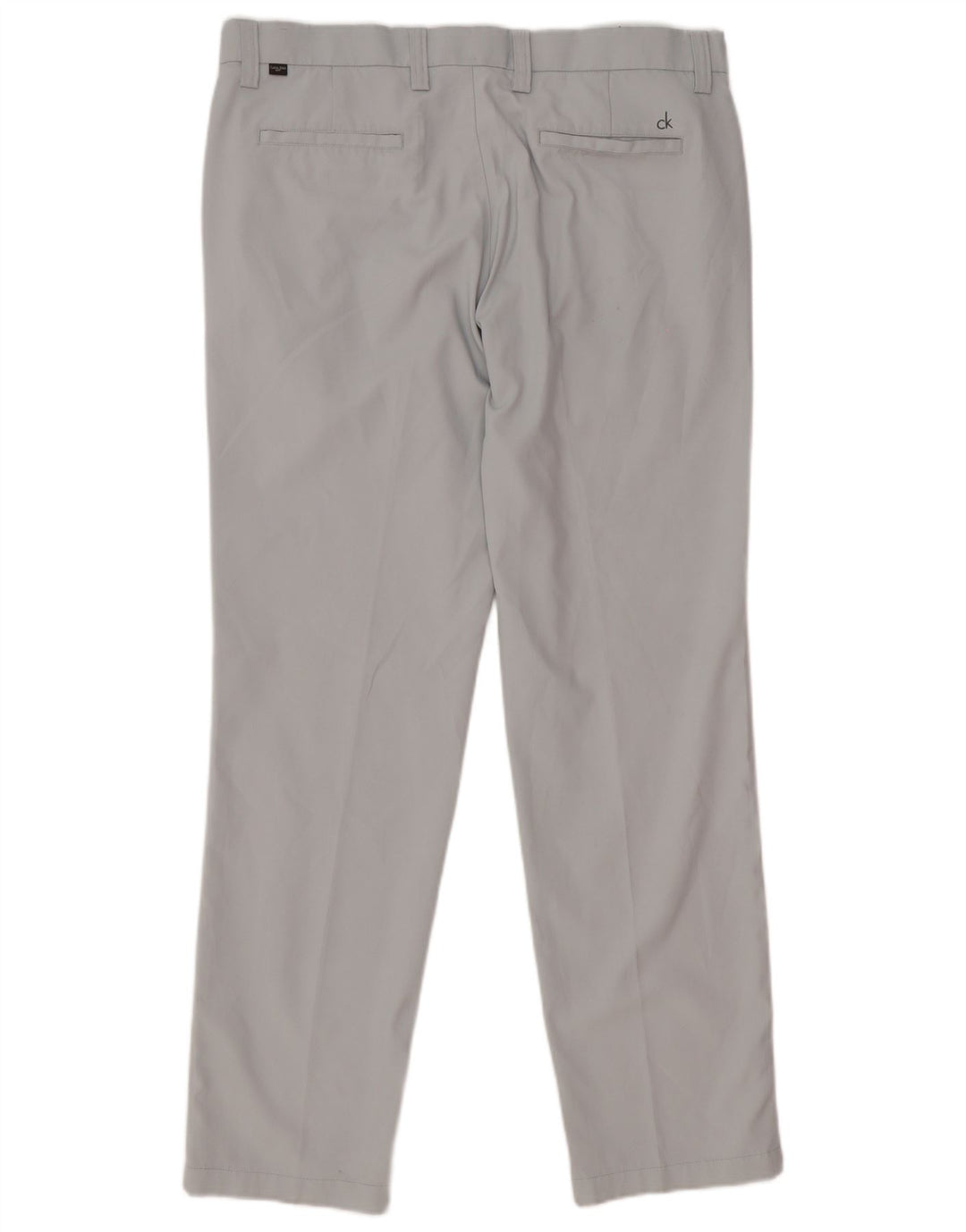 Calvin Klein Calça masculina reta casual W36 L31 cinza poliéster