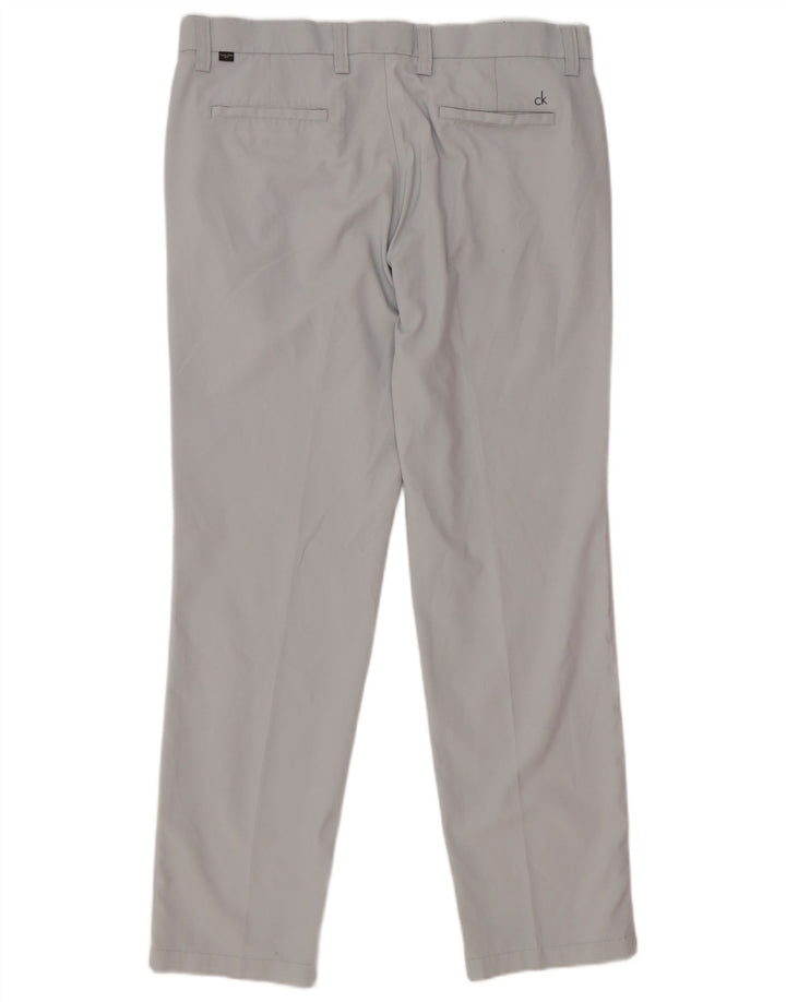 Calvin Klein Calça masculina reta casual W36 L31 cinza poliéster