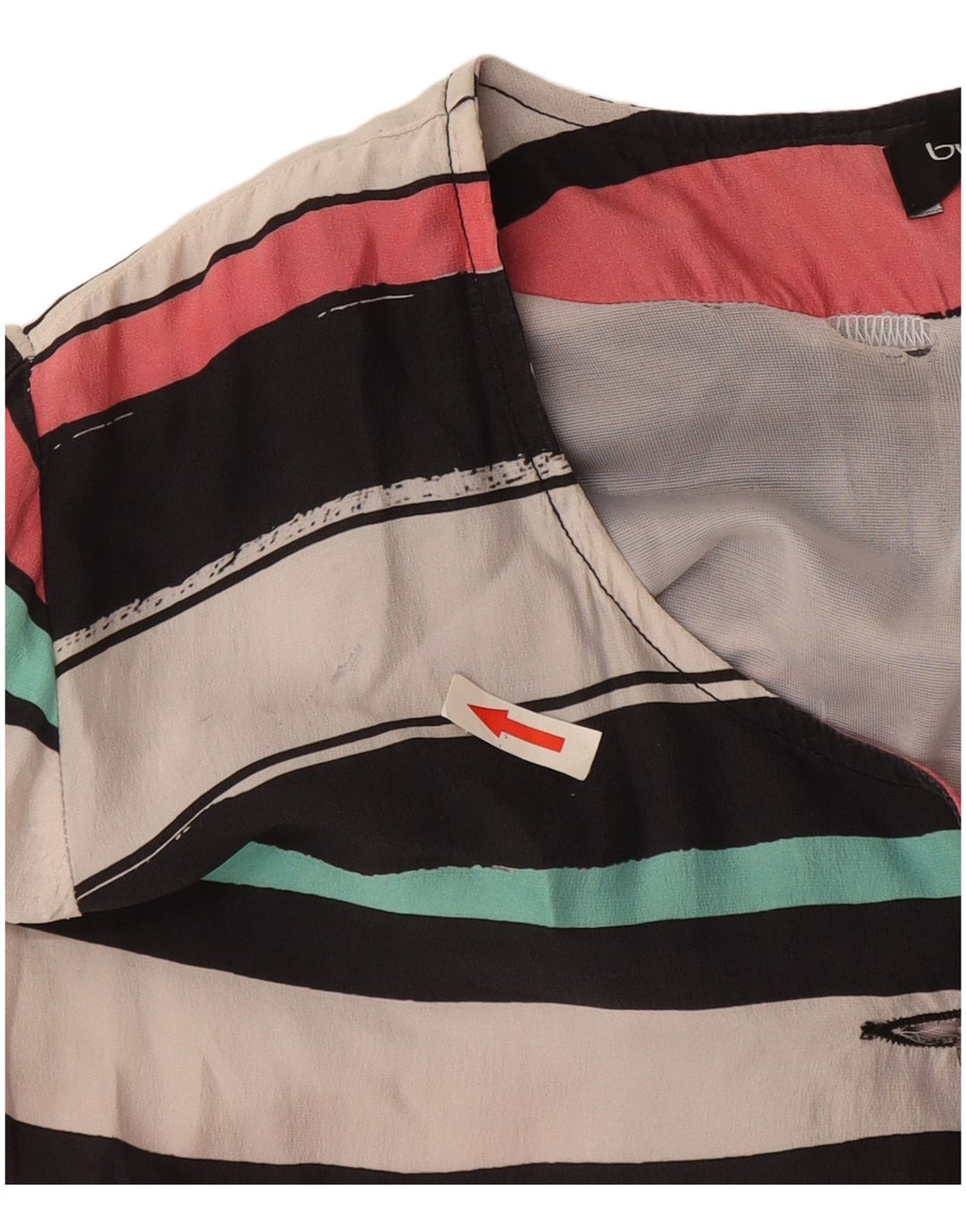 Vestido bainha feminino Byblos IT 40 pequeno seda listrada multicolorida