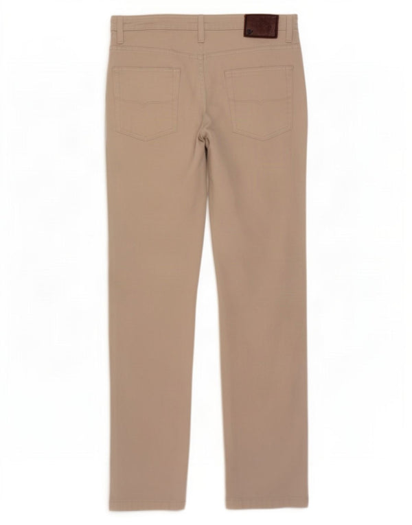 Calça casual slim masculina Marks & Spencer W32 L31 algodão bege