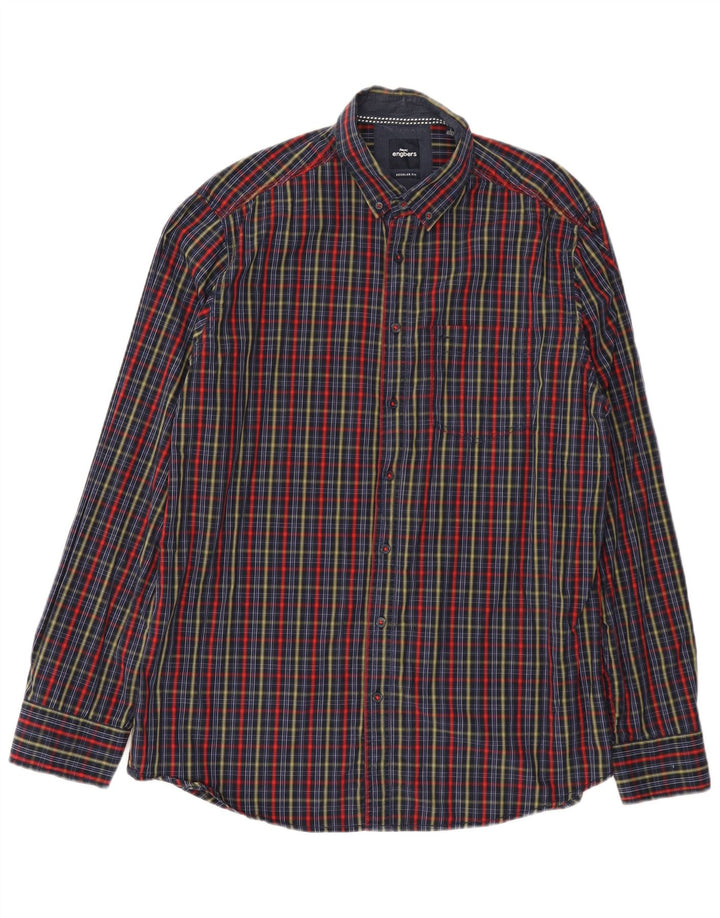 Camisa masculina Engbers Regular Fit tamanho 41/42 grande algodão xadrez multicolorido