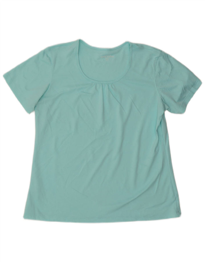 Camiseta feminina EDDIE BAUER UK 18 XL azul poliéster