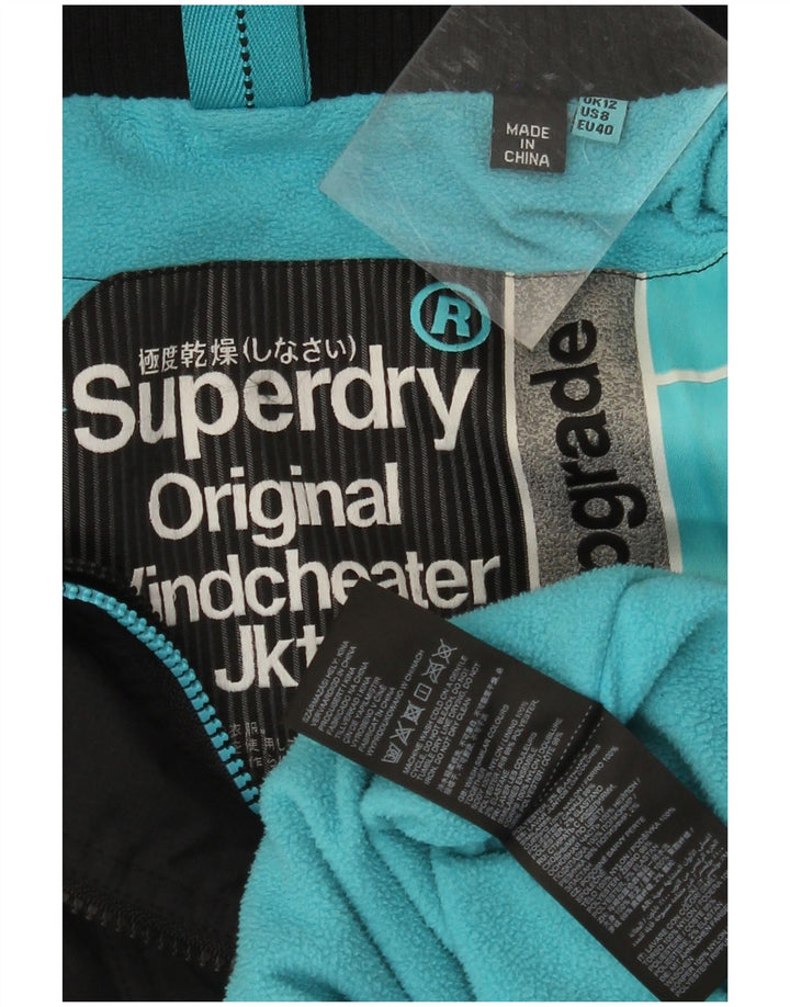 Jaqueta corta-vento feminina SUPERDRY com capuz e capuz Reino Unido 12 médio preto