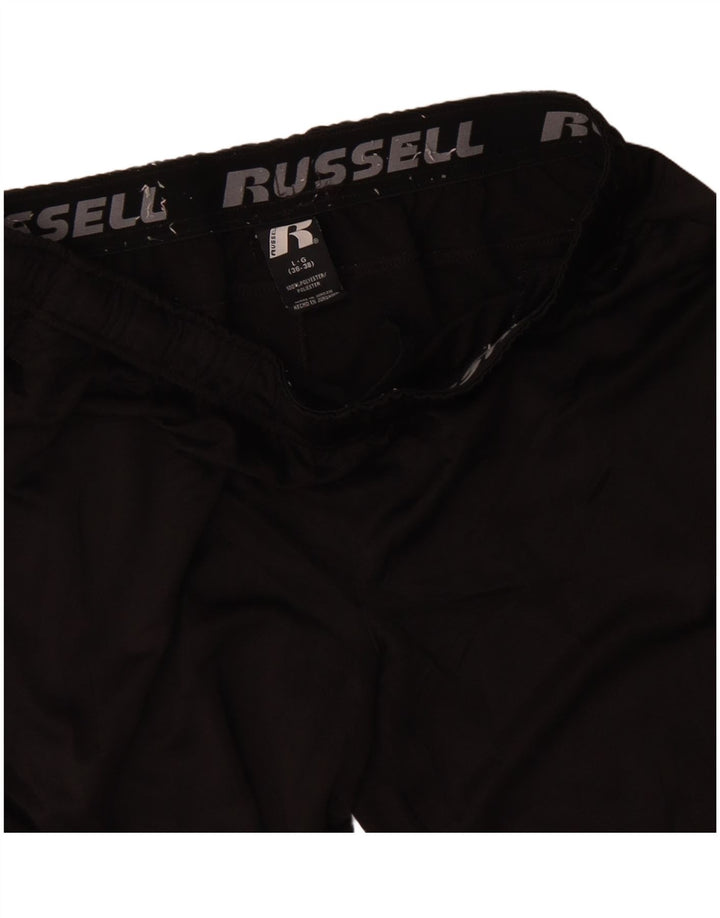 Shorts esportivos masculinos RUSSELL ATLÉTICOS grandes de poliéster preto