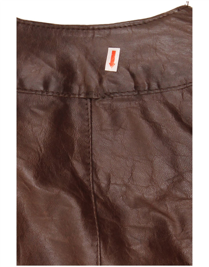Jaqueta feminina vintage de couro para motociclista IT 44 couro marrom médio