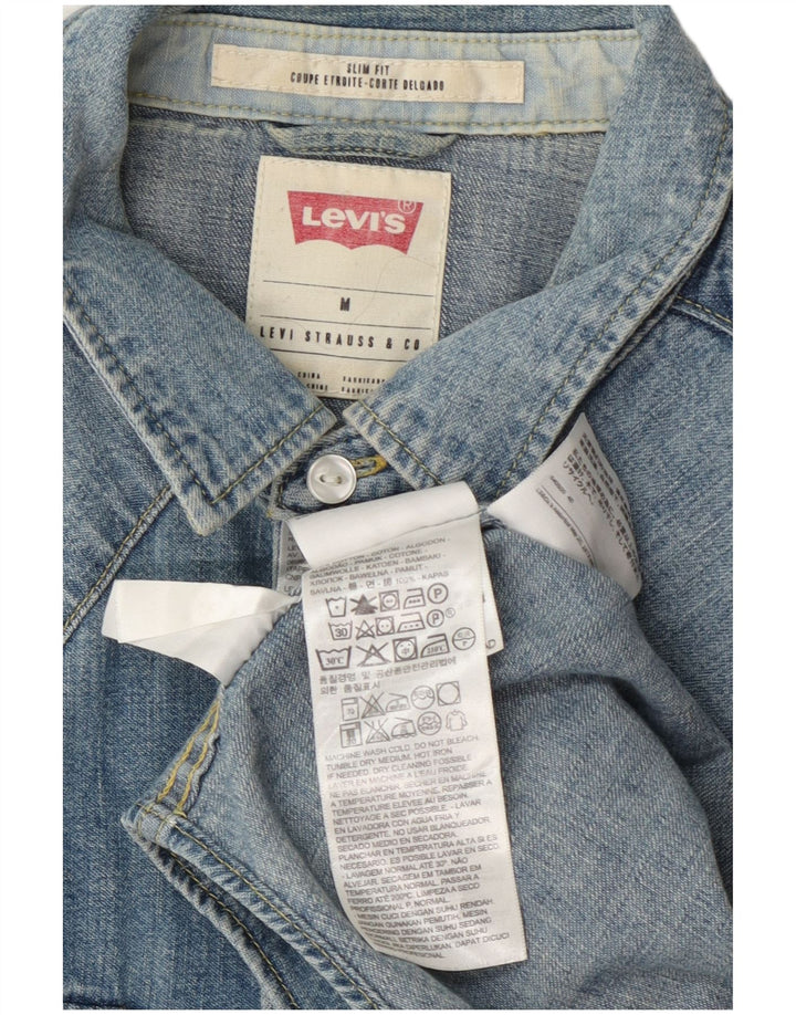 Camisa jeans masculina Levi's Slim Fit azul médio algodão