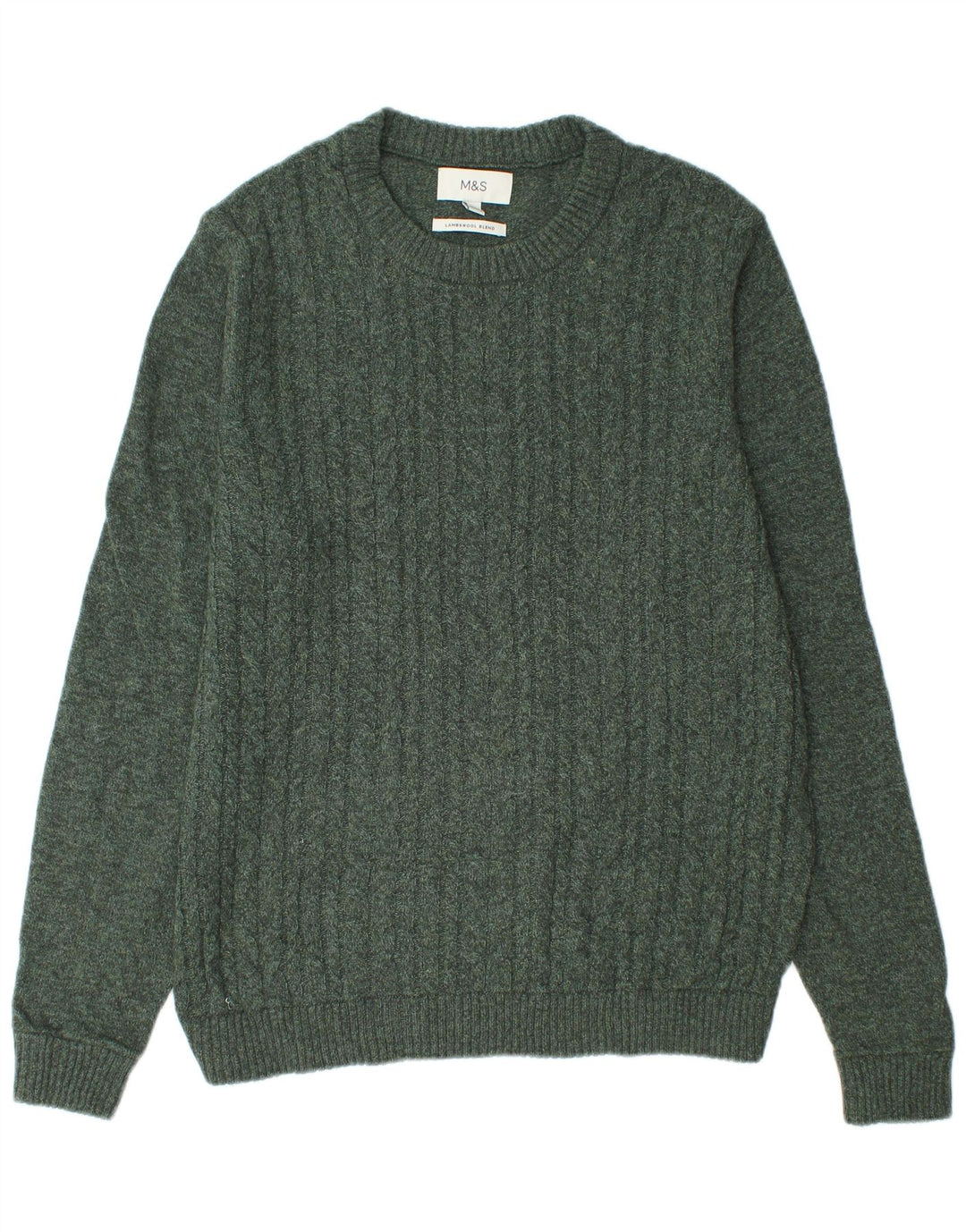 Suéter masculino Marks & Spencer com gola canoa grande poliamida verde