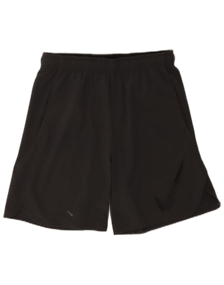 Shorts esportivos Nike masculinos Dri Fit Graphic cinza médio poliéster
