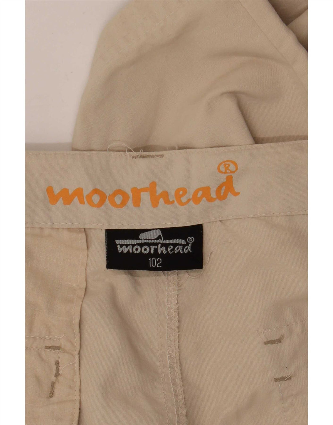 Moorhead Mens Straight Cargo Calças W34 L34 Bege Poliamida