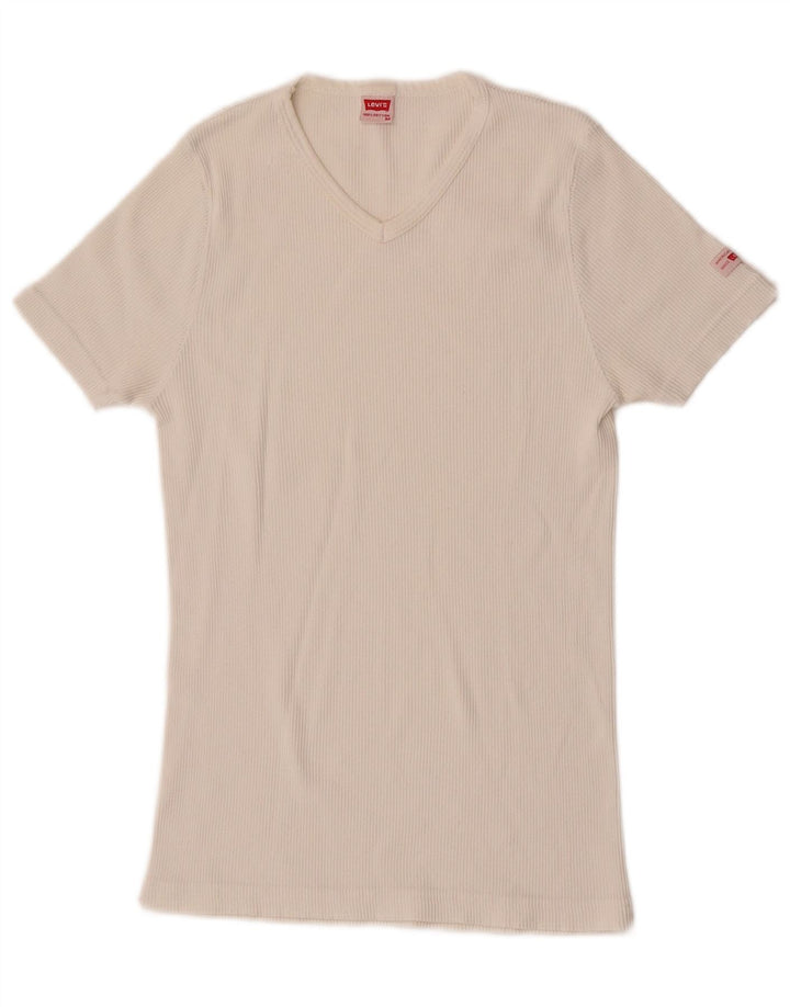 Camiseta feminina Levi's UK 12 algodão branco médio