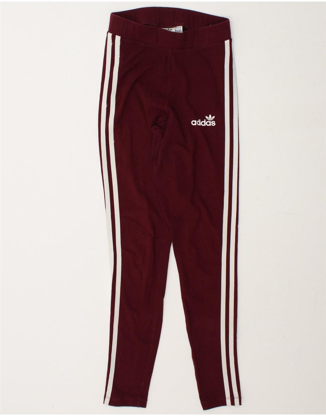 ADIDAS Womens Leggings UK 6 XS  Burgundy Cotton Vintage Adidas and Second-Hand Adidas from Messina Hembry 