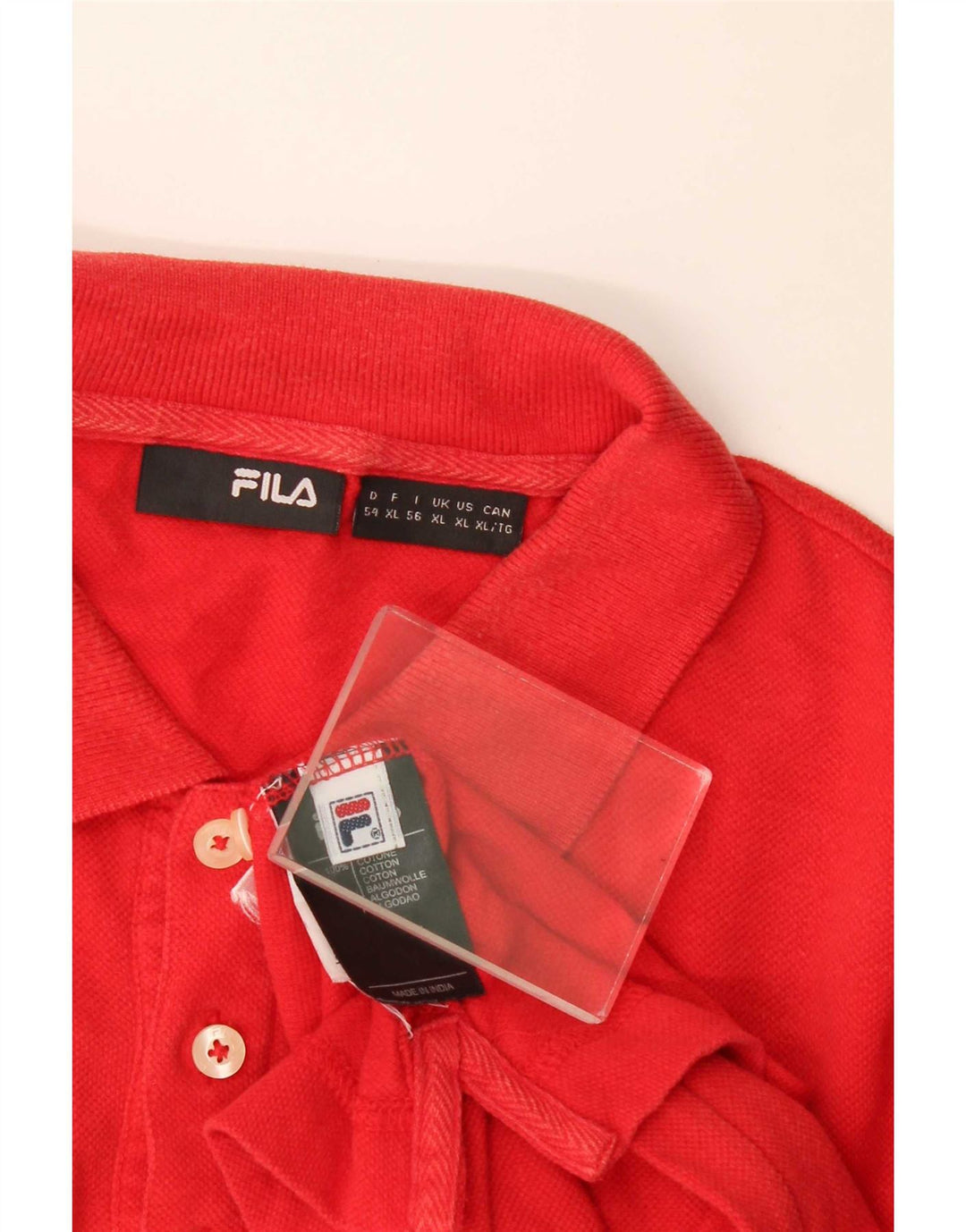 Camisa polo masculina Fila XL algodão vermelho