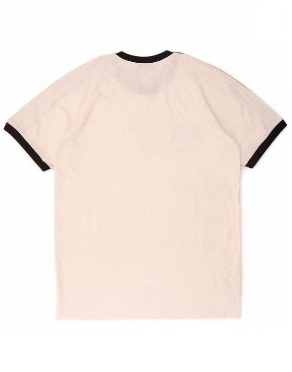 Adidas Mens Camiseta Top Grande Algodão Branco