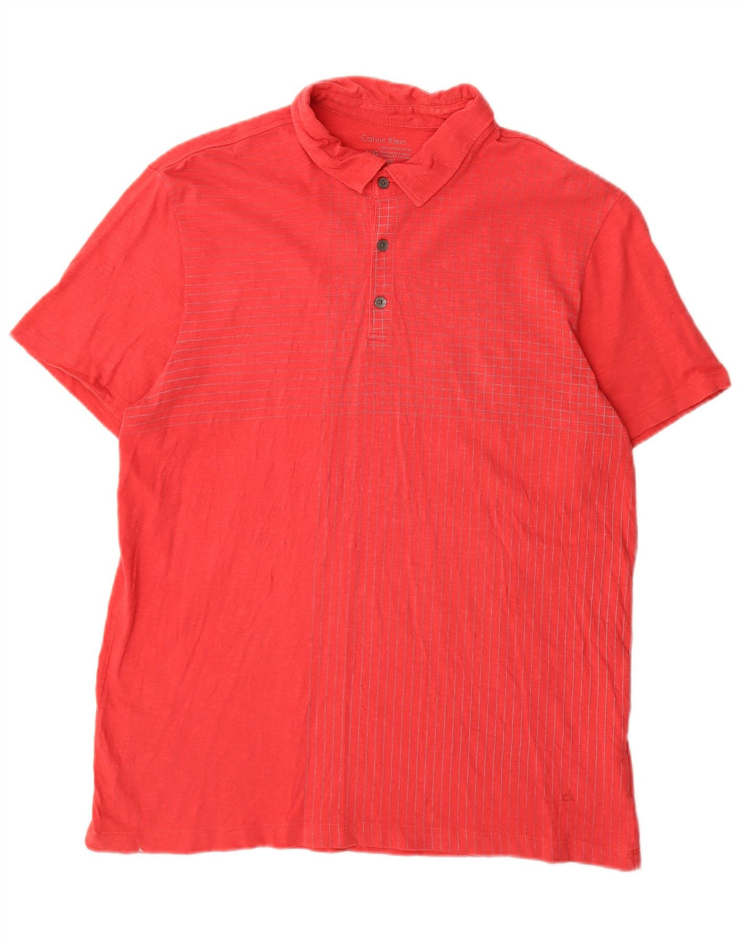 Camisa polo masculina CALVIN KLEIN Body Fit grande algodão xadrez vermelho