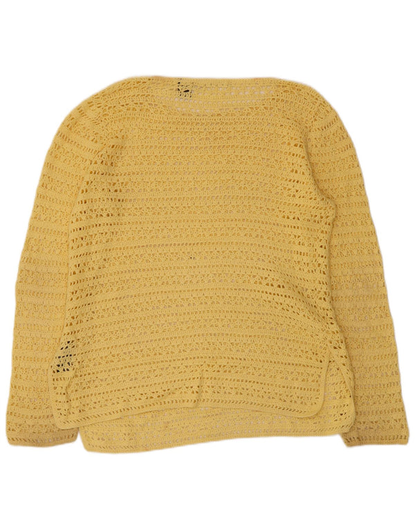 Liz Claiborne Suéter feminino transparente com gola canoa UK 14 Médio Yell