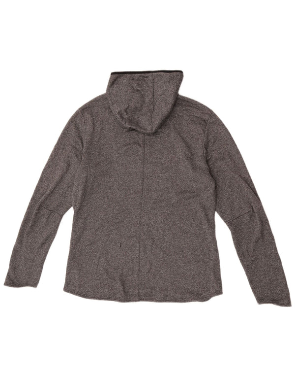 Adidas Womens Climalite Hoodie Jumper UK 14 Médio Cinza Poliéster Flecked