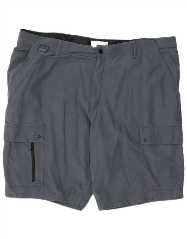 Shorts cargo masculino MARKS & SPENCER W44 2XL poliéster cinza