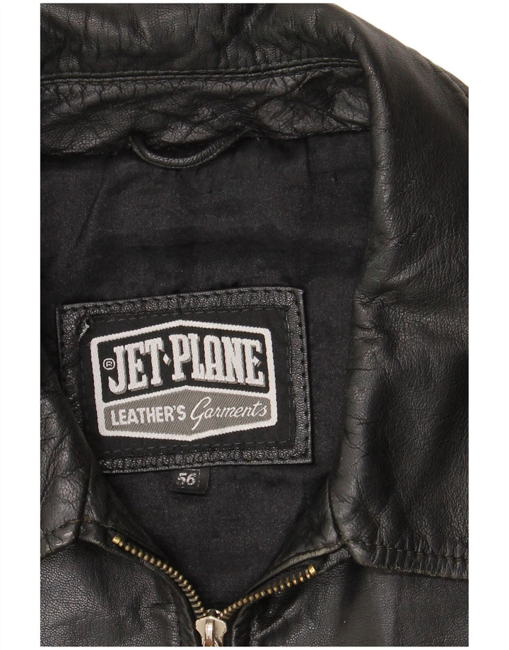 Jaqueta de couro masculina Jet Plane IT 56 3XL couro preto
