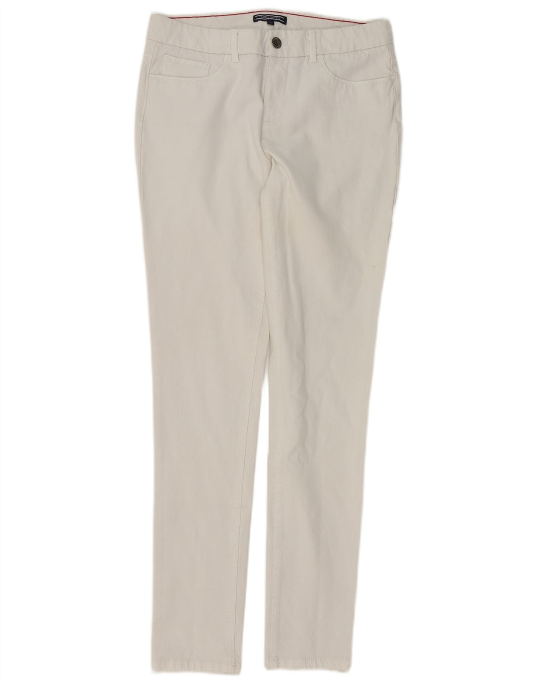 Jeans skinny feminino TOMMY HILFIGER EUA 6 médio W28 L30 algodão branco