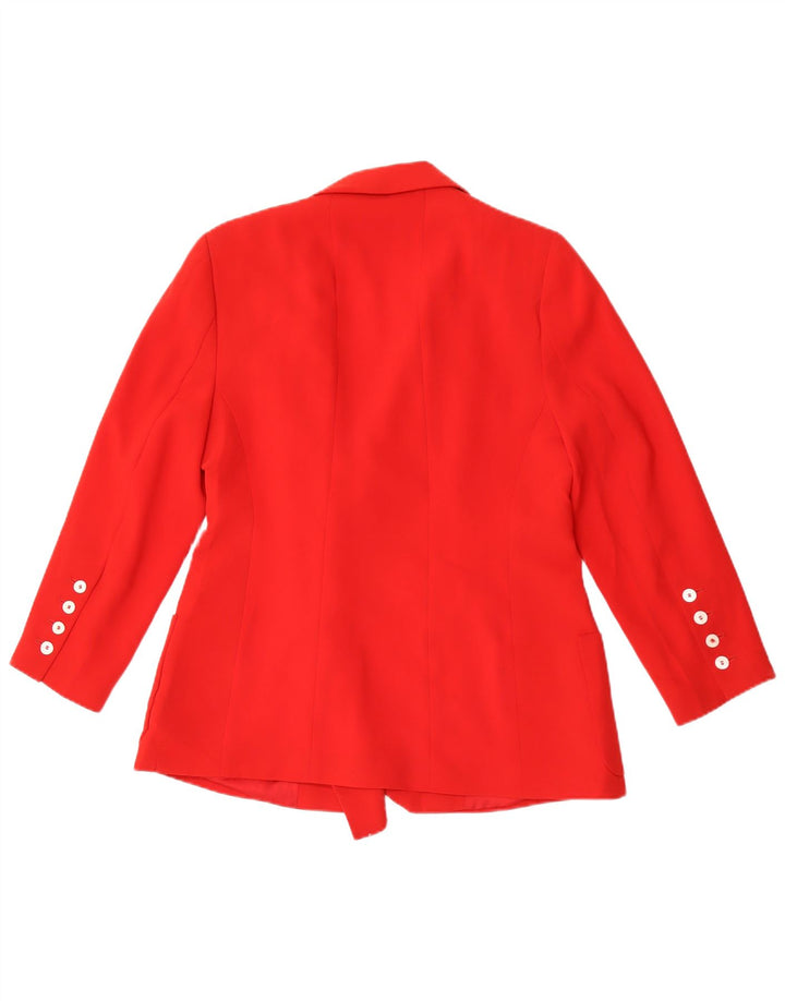 Jaqueta blazer feminina Zara com peito duplo Reino Unido 14 grande poliéster vermelho