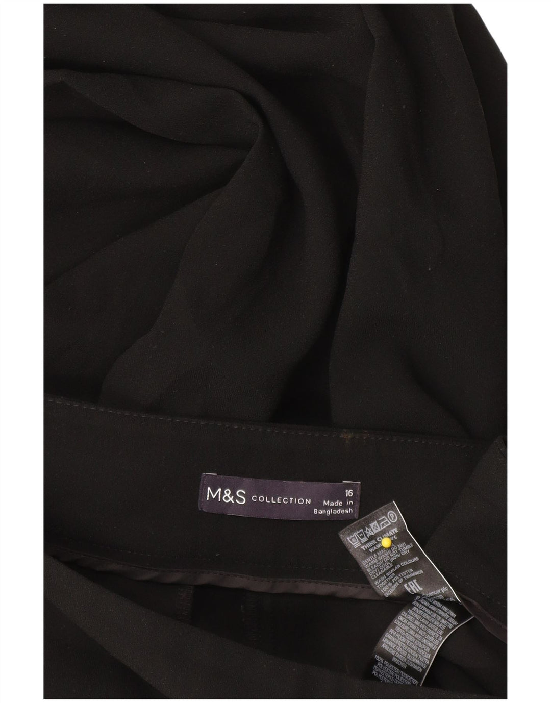 Calça capri feminina Marks & Spencer Reino Unido 16 grande W34 L22 poliéster preto