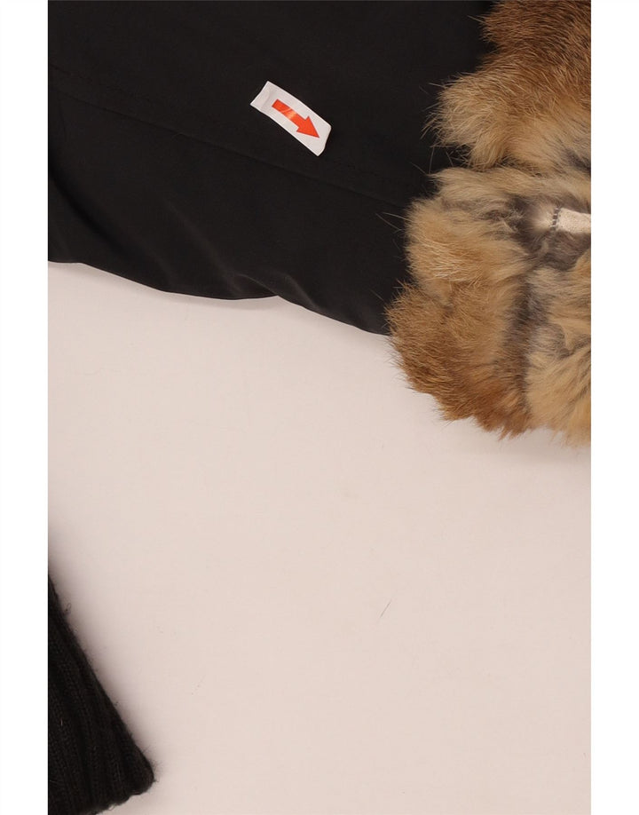 Jaqueta acolchoada feminina Woolrich UK 14 médio preto colorblock nylon