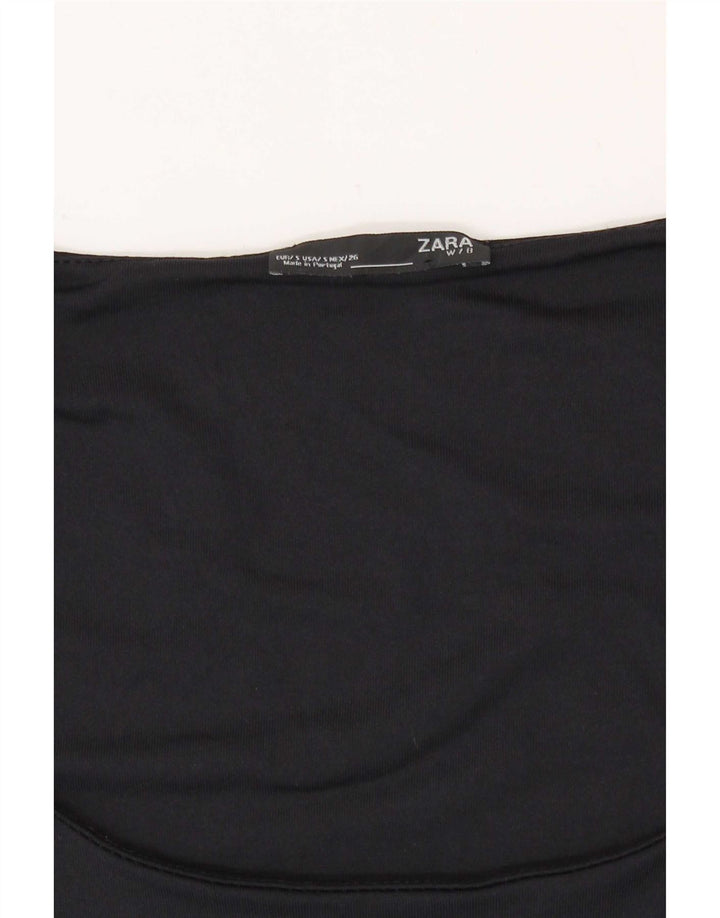 Top colete feminino sem mangas Zara Reino Unido 8 pequeno azul marinho