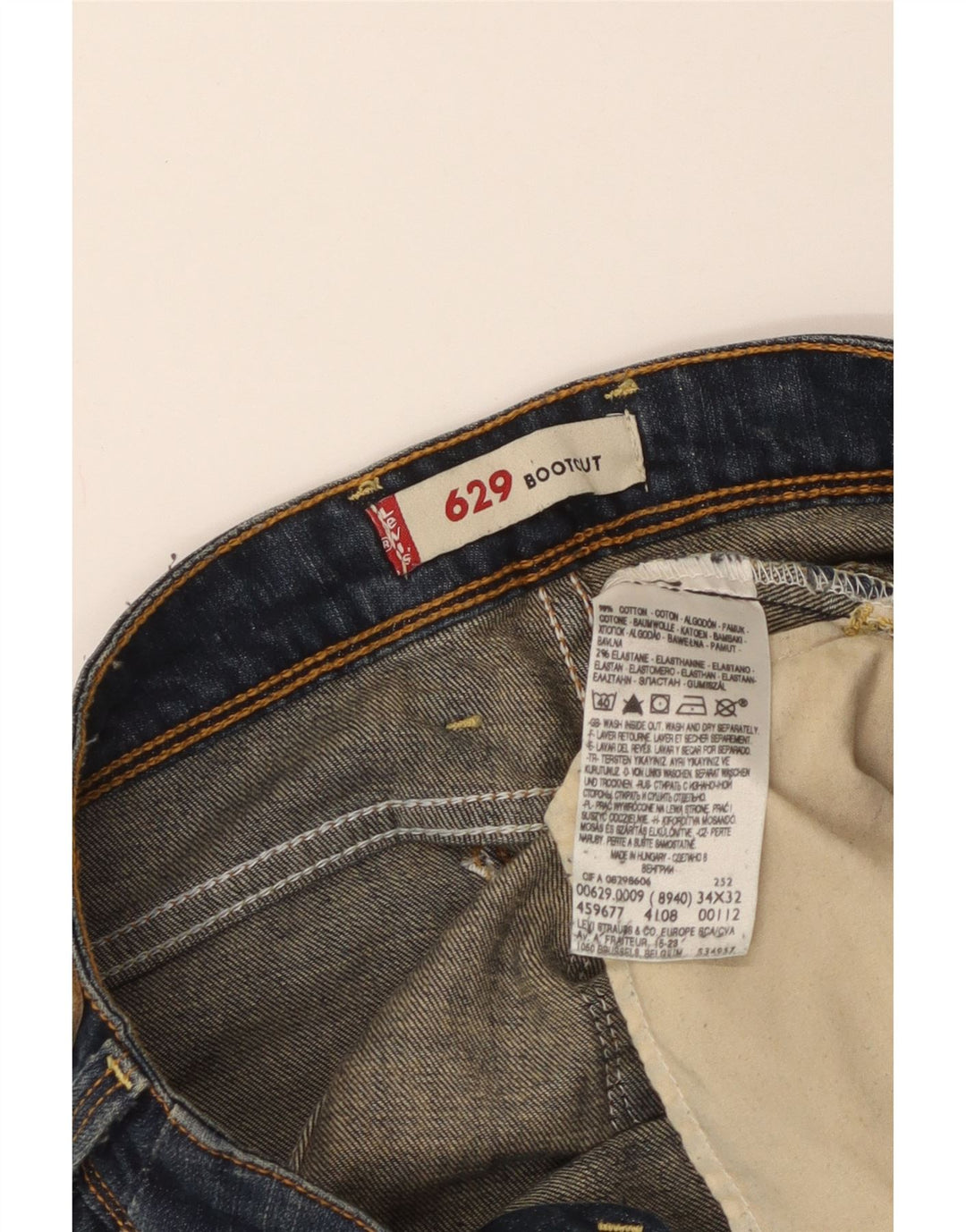 Calça jeans feminina Levi's 629 Bootcut W34 L32 azul algodão