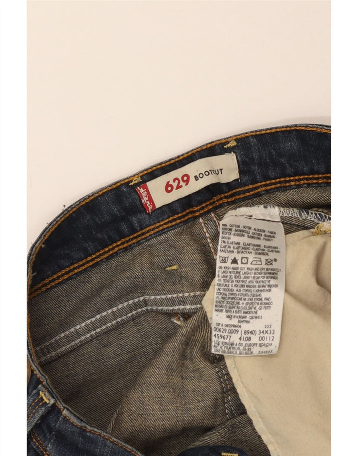 Calça jeans feminina Levi's 629 Bootcut W34 L32 azul algodão