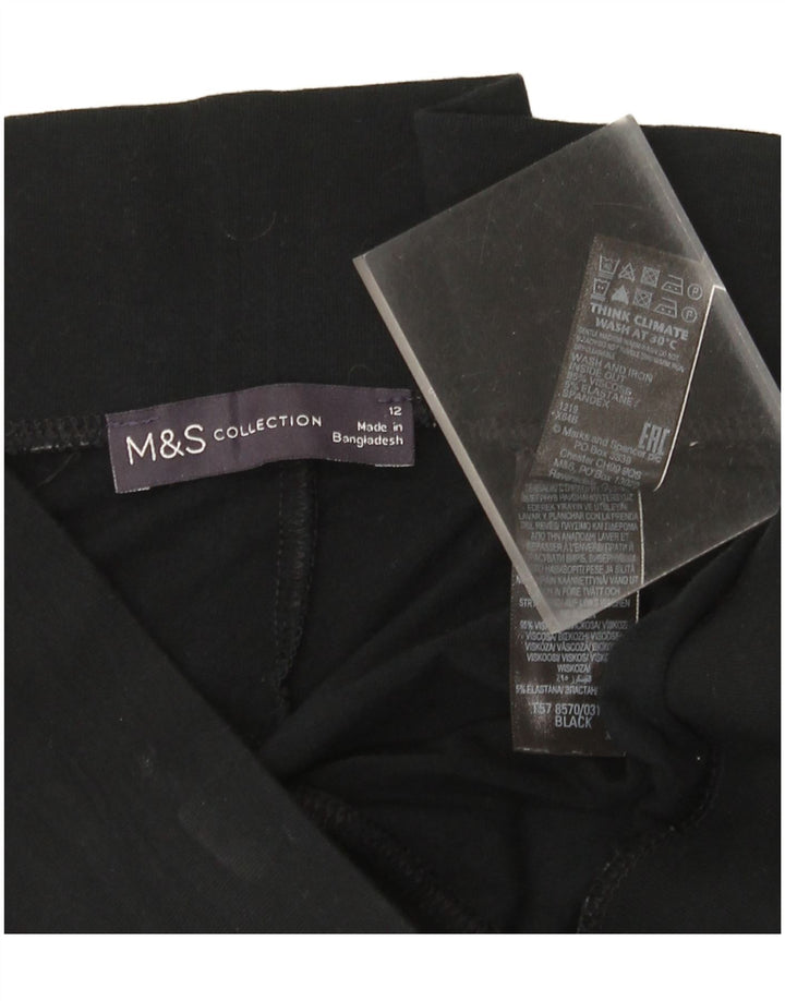 Leggings capri femininas Marks & Spencer Reino Unido 12 viscose preta média