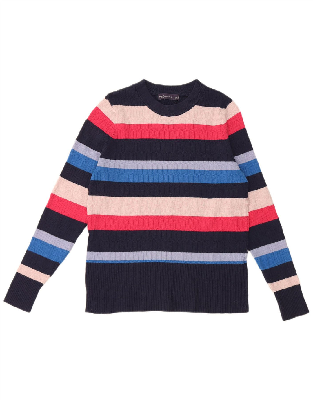 Suéter feminino Marks & Spencer com gola redonda Reino Unido 16 grande multicolorido