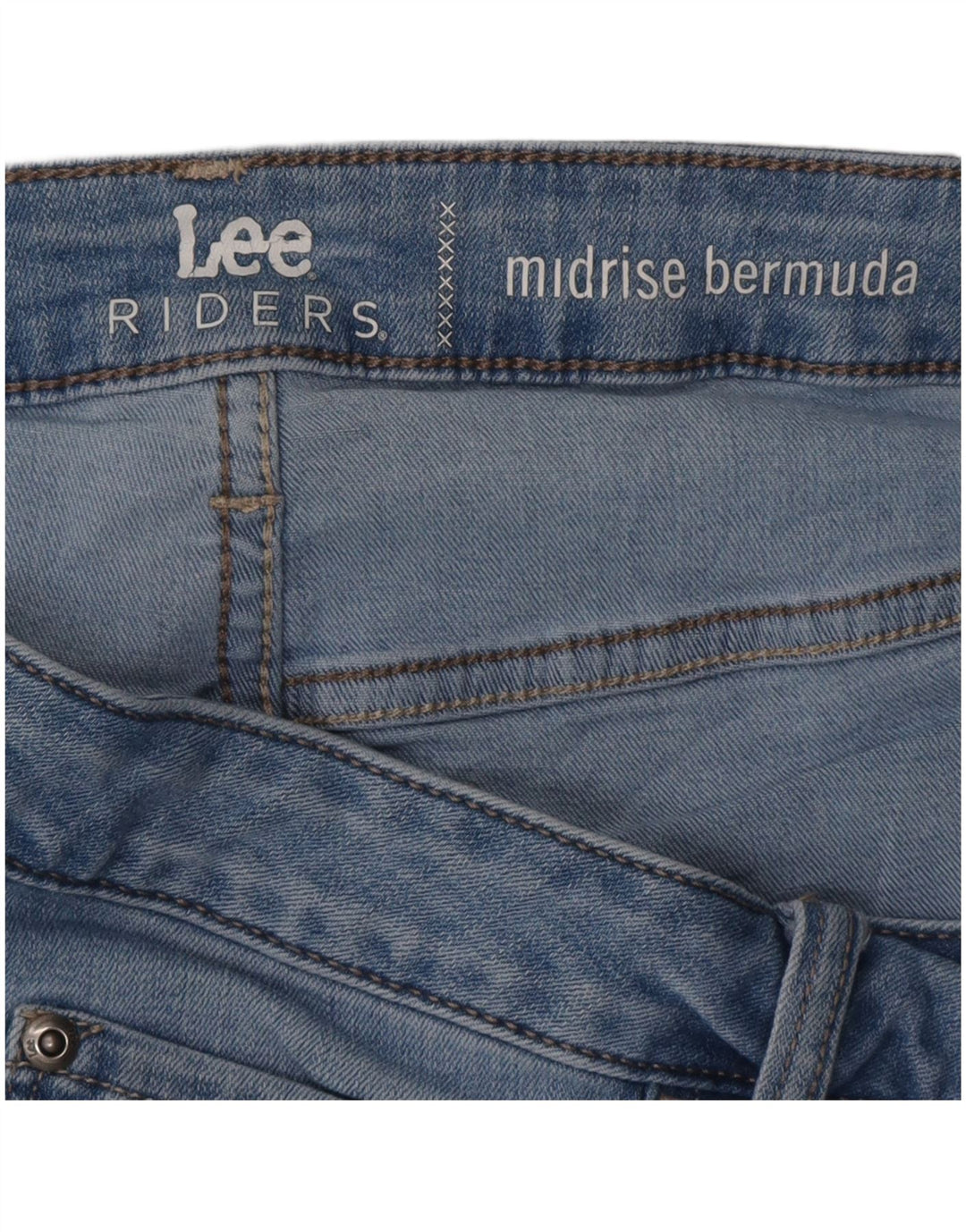 Bermuda jeans feminina LEE Riders cintura média W36 XL azul