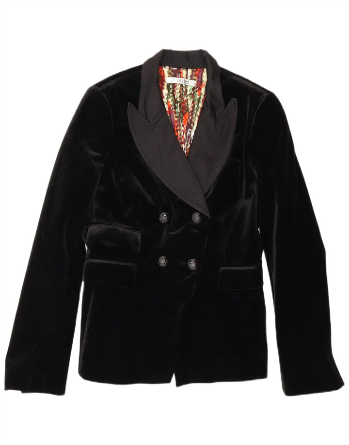 Jaqueta blazer feminina Jesire com peito duplo Reino Unido 8 poliéster preto pequeno