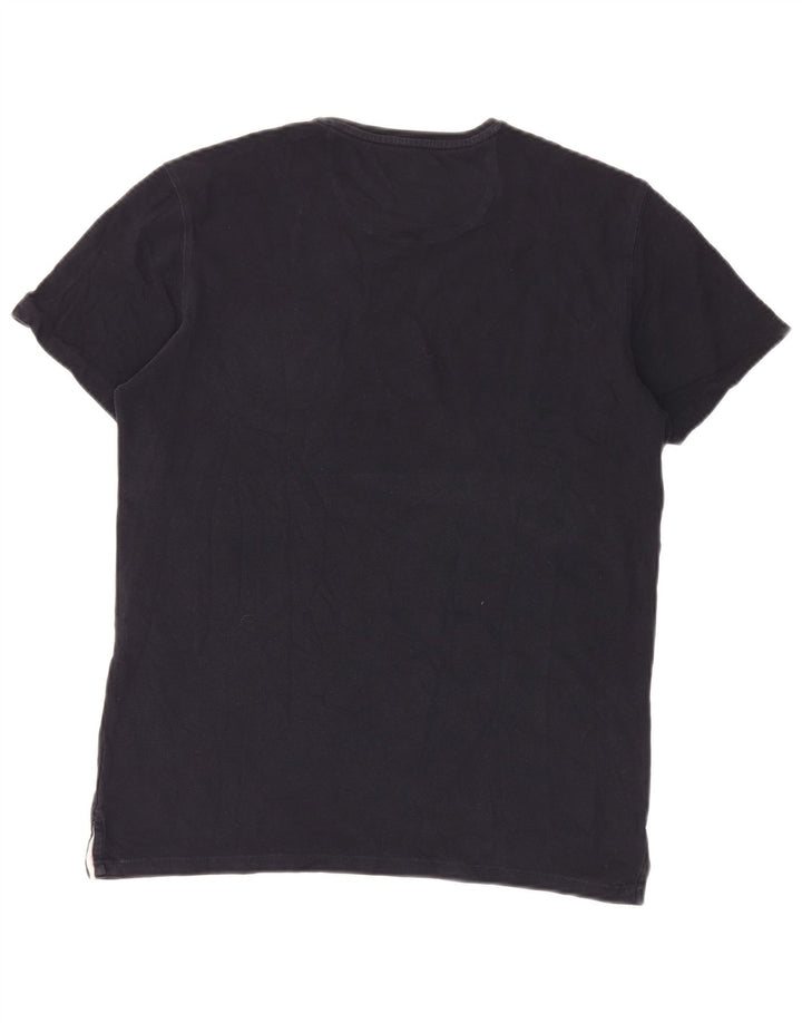 Camiseta masculina Massimo Dutti casual fit top grande azul marinho
