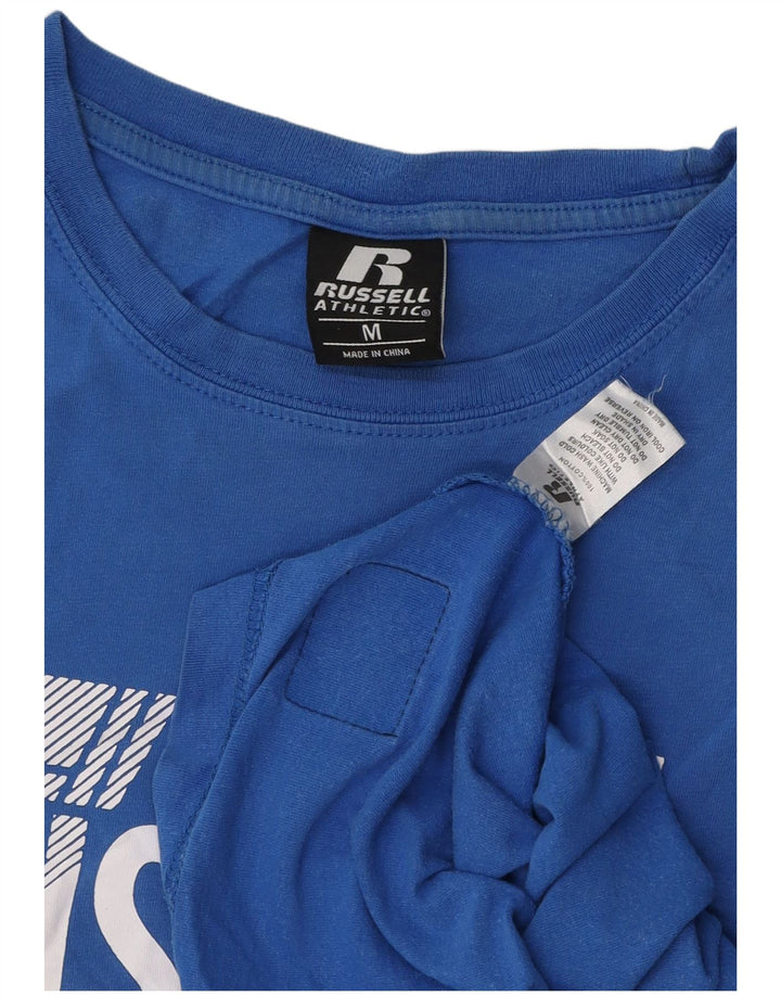 Camiseta gráfica masculina RUSSELL ATLÉTICO Top de algodão azul médio