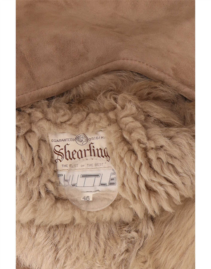 Vintage Womens Shearling Jacket IT 46 Large Beige