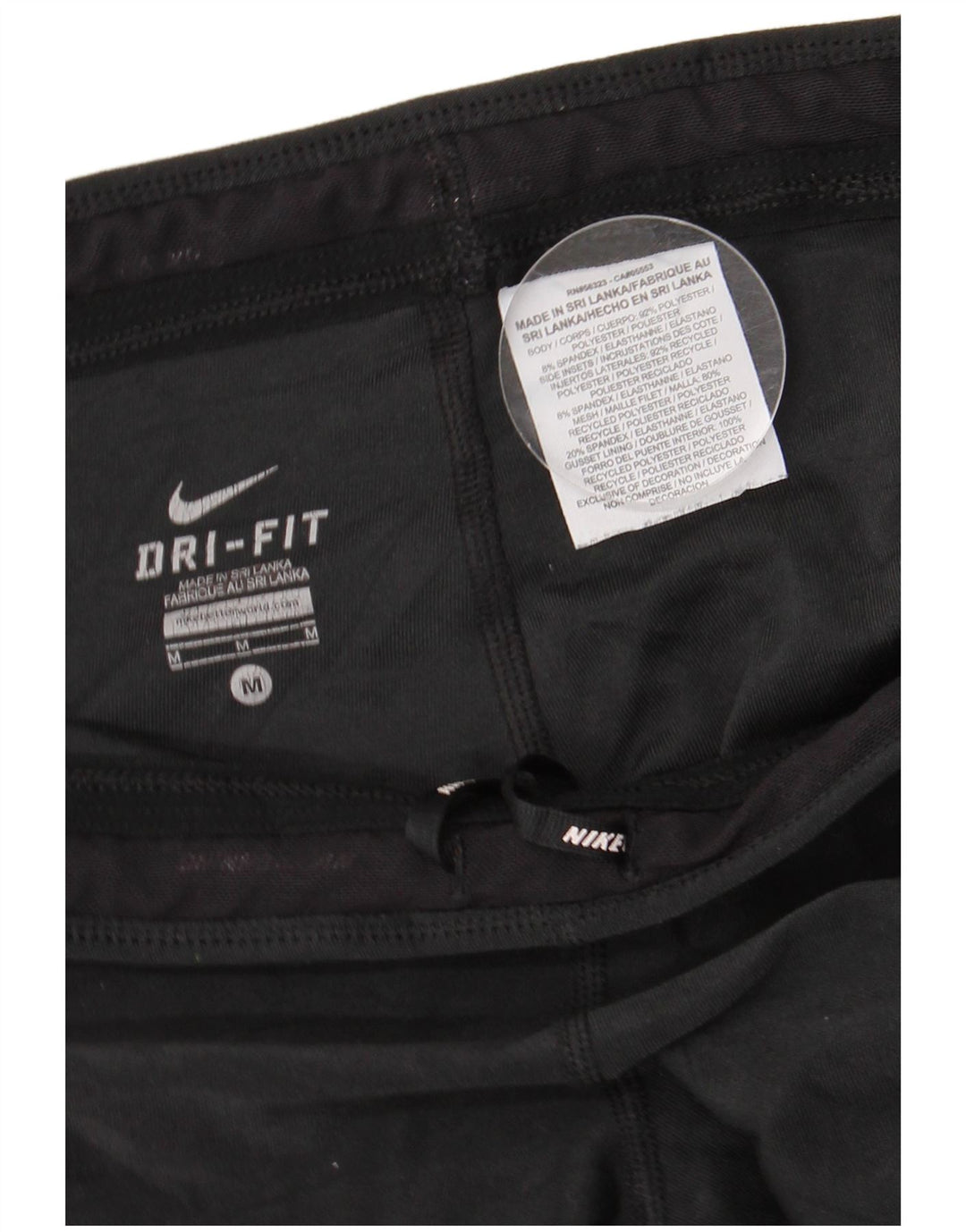 Leggings Nike Dri Fit Femininas UK 12 Médio Preto Poliéster