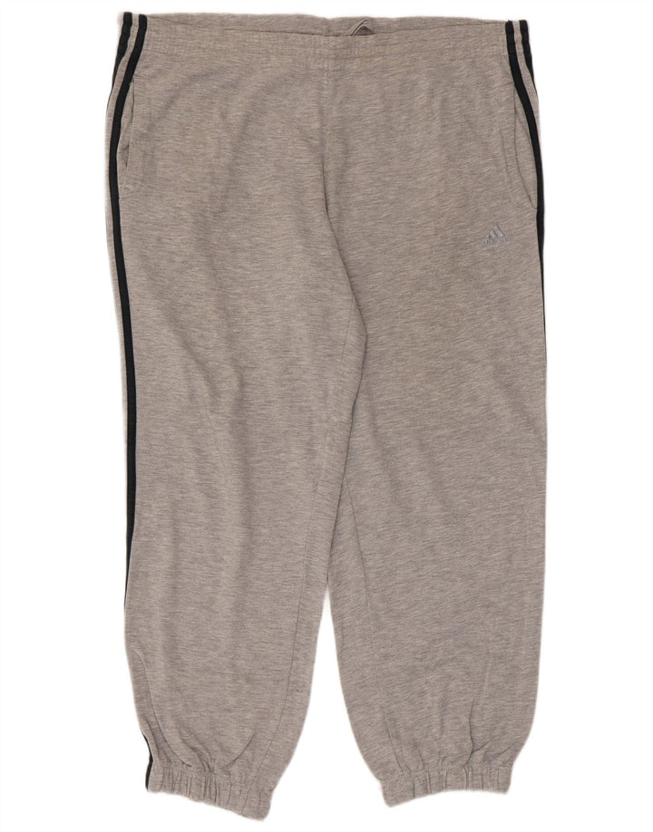 Calças de treino masculinas Adidas Joggers grandes de algodão cinza