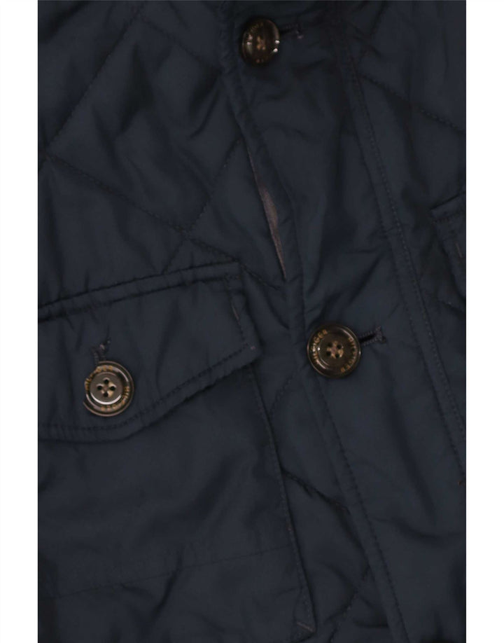 Jaqueta masculina acolchoada com capuz Tommy Hilfiger Reino Unido 36 poliéster azul marinho pequeno