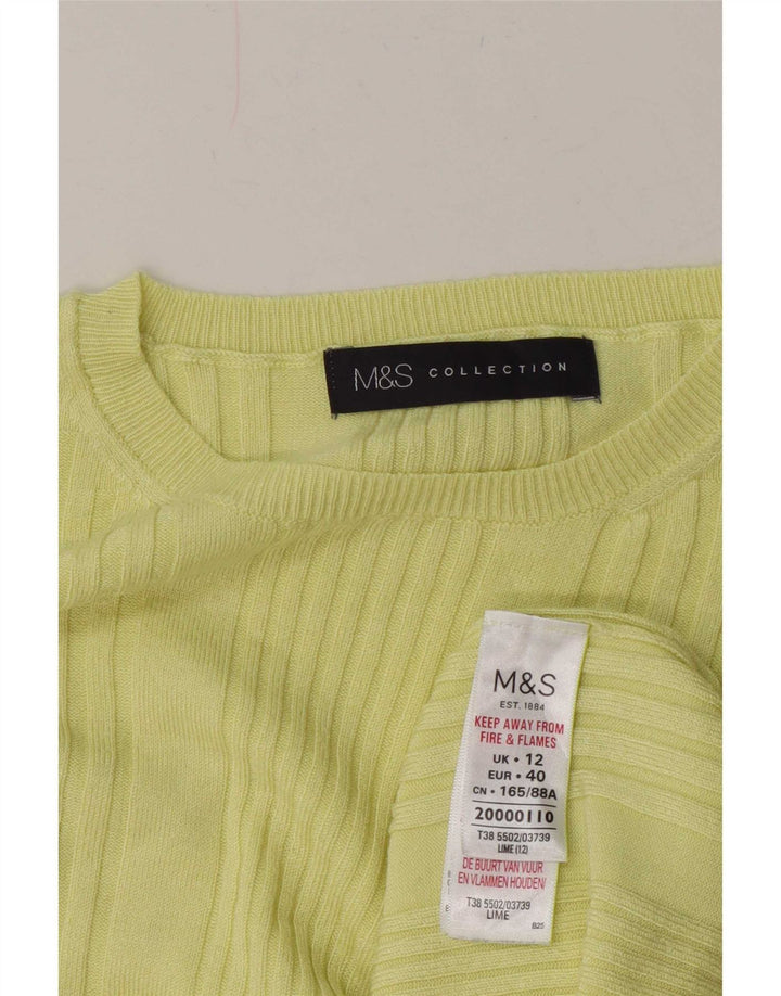 Suéter feminino Marks & Spencer com gola canoa Reino Unido 12 médio amarelo