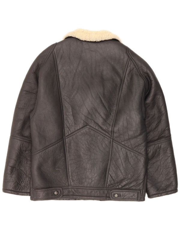 Jaqueta masculina Pierre Cardin Shearling IT 48 couro preto médio
