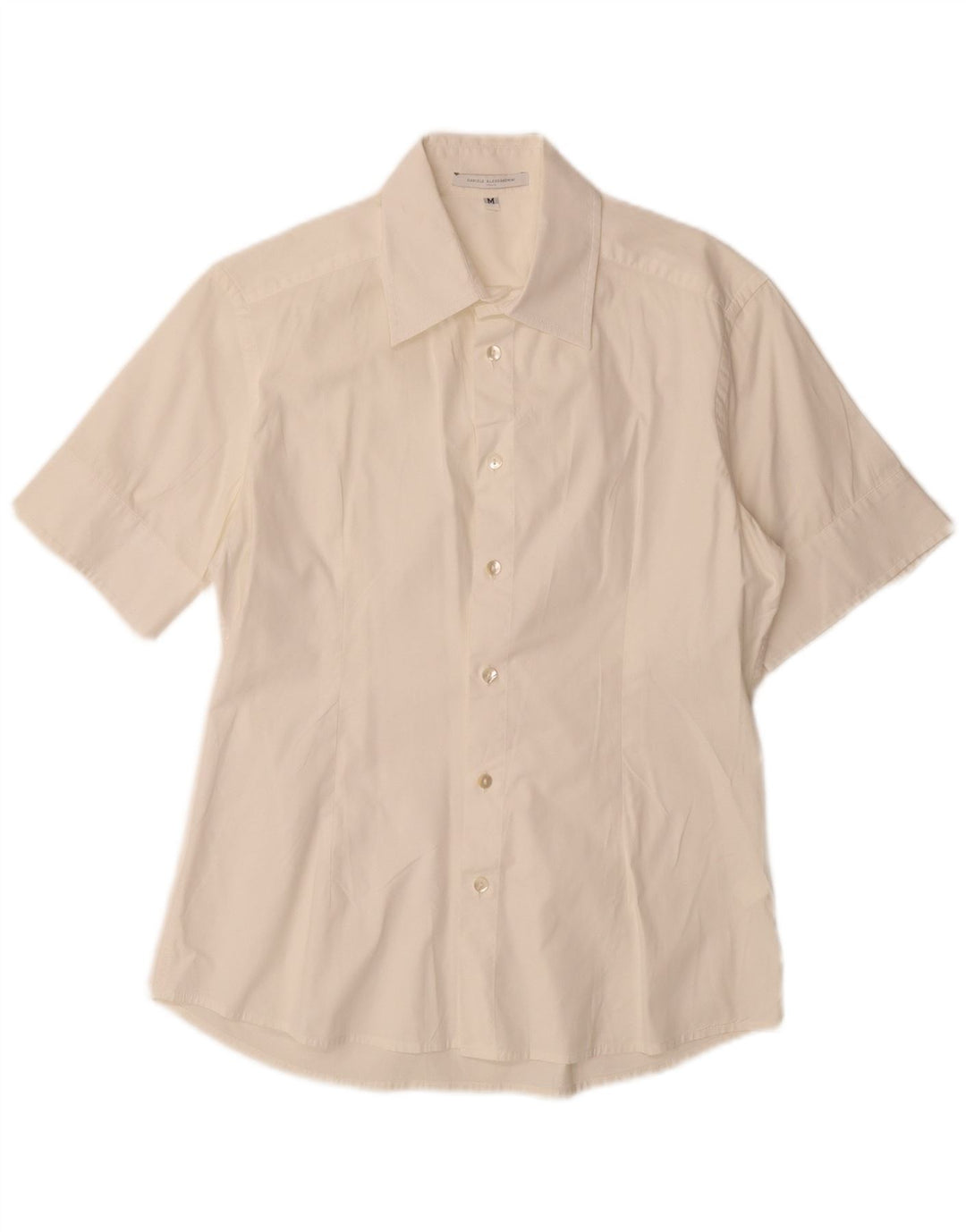 Camisa feminina de manga curta Daniele Alessandrini UK 14 médio branco