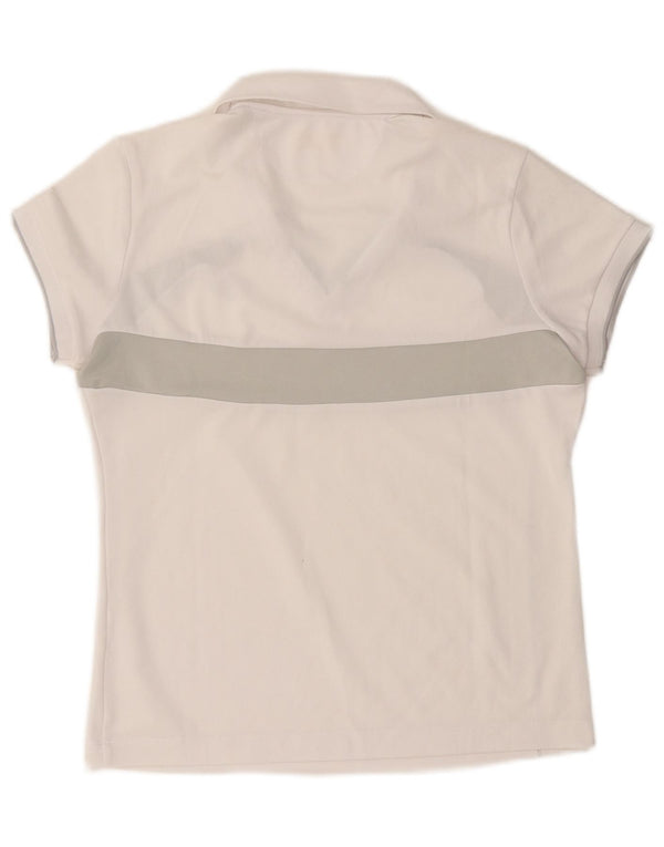 Camisa polo feminina Lotto UK 12 médio branco colorblock