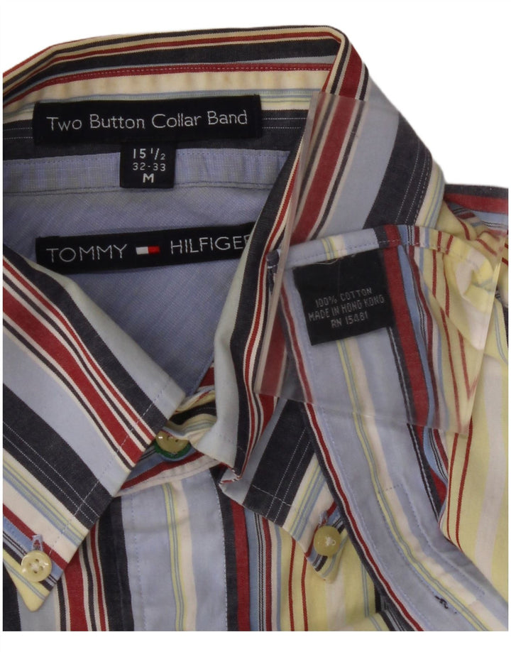 Camisa masculina TOMMY HILFIGER tamanho 15 1/2 algodão listrado multicolorido médio
