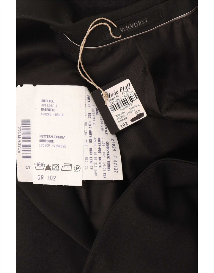 Jaqueta blazer masculina Wilvorst com 1 botão EU 50 grande lã preta