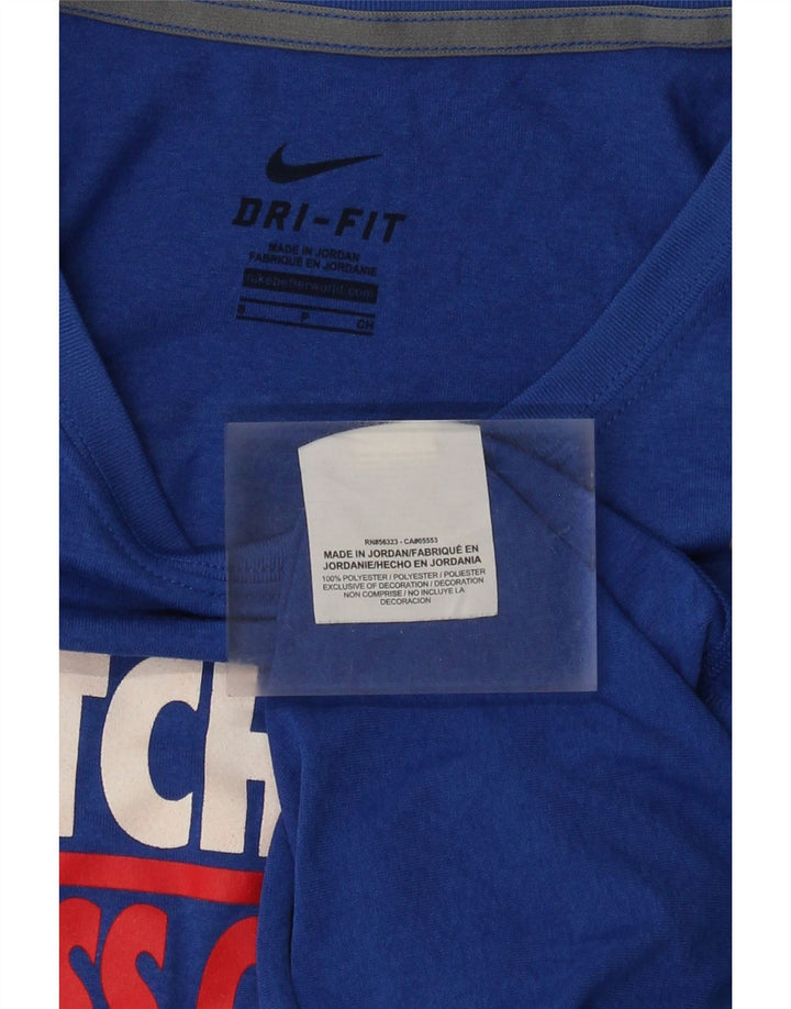 Nike Womens Hutchinson Graphic Top Manga Longa Reino Unido 10 Pequeno Azul Poliéster