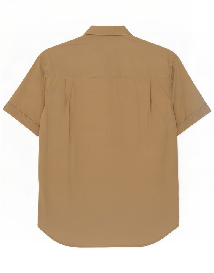 Camisa masculina Guess manga curta pequena algodão bege
